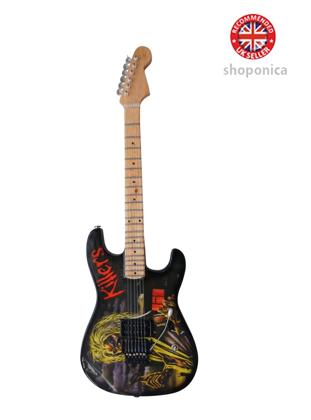 Wooden Miniature Guitar Replica Iron Maiden Tribute