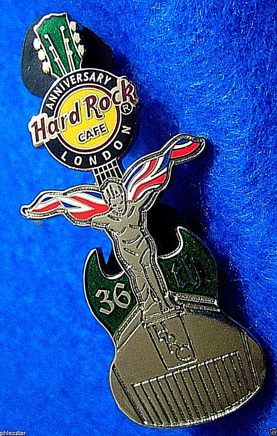 LONDON 36TH ANNIVERSARY ROLLS ROYCE STYLED CAR FRONT GUITAR Hard Rock Cafe LE