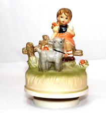 Music Box Carousel, Mary Had A Little Lamb Porcelain Figurine, Vintage, 6