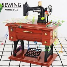 Vintage Mini Sewing Machine Retro Music Box Gift Table Decoration Decoration Toy picture