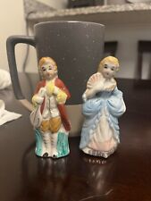 VTG Figurines, Victorian Style Made in Japan, Man/Violin & Lady/Fan Porcelain picture
