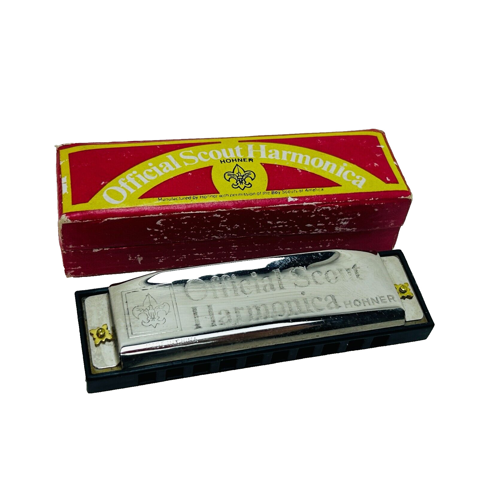 Vintage Hohner Official Boy Scout Harmonica C Key With Original Box