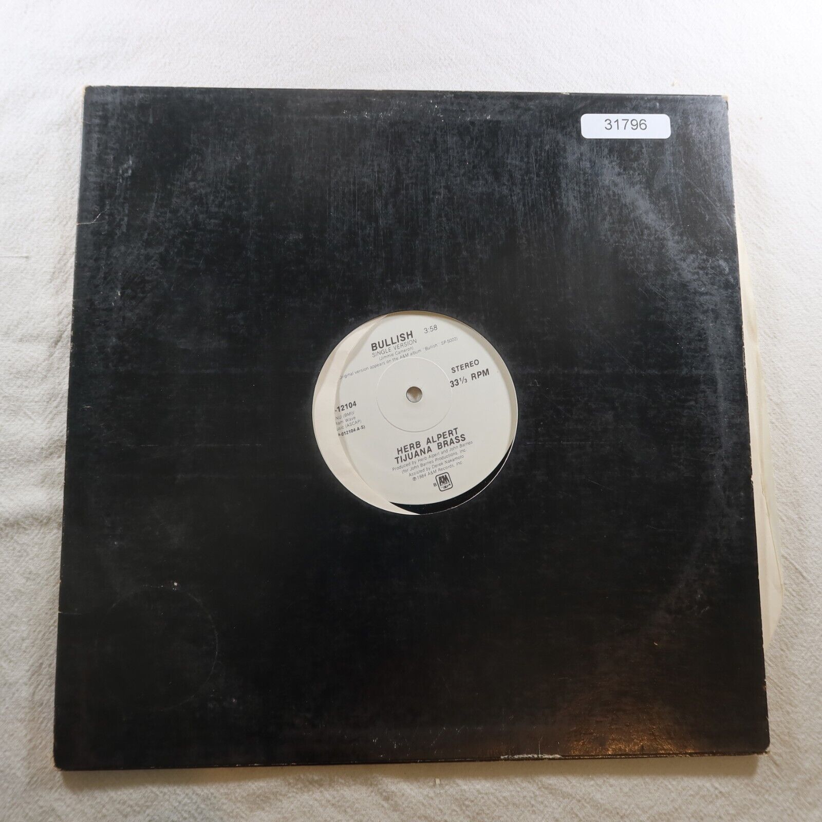 Herb Alpert And The Tijuana Brass Bullish PROMO SINGLE Vinyl Record Album