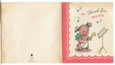 A Thank You Note Vintage Greeting Card Banjo Playing Singing Animals picture