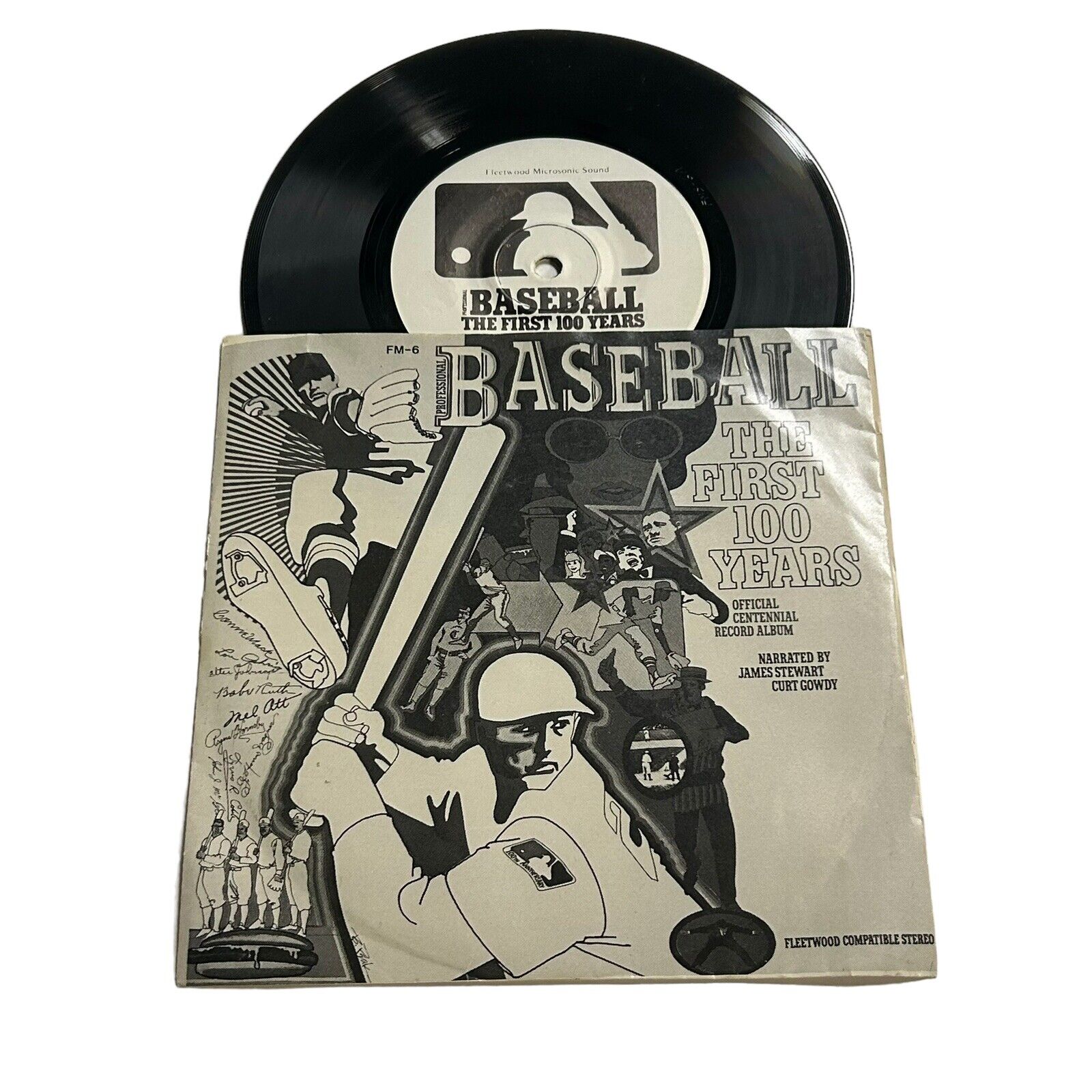 Vintage 1969 MLB Centennial “Baseball: The First 100 Years” 33 RPM  7” Vinyl
