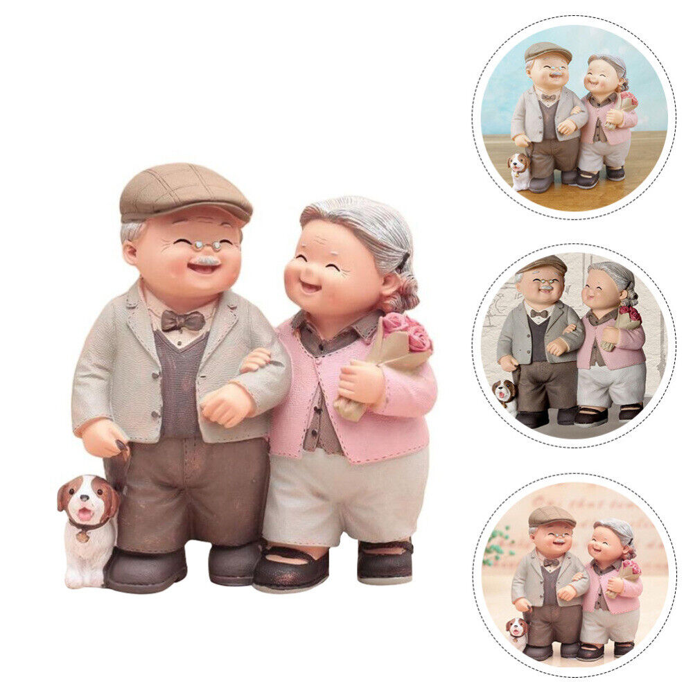 1pc loving elderly figurines grandparents figurine mature couple Love Lasts