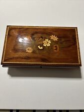 Vintage Wooden Music Box Inlaid Wood, Mirror, Come Back To Sorrento  No Key picture