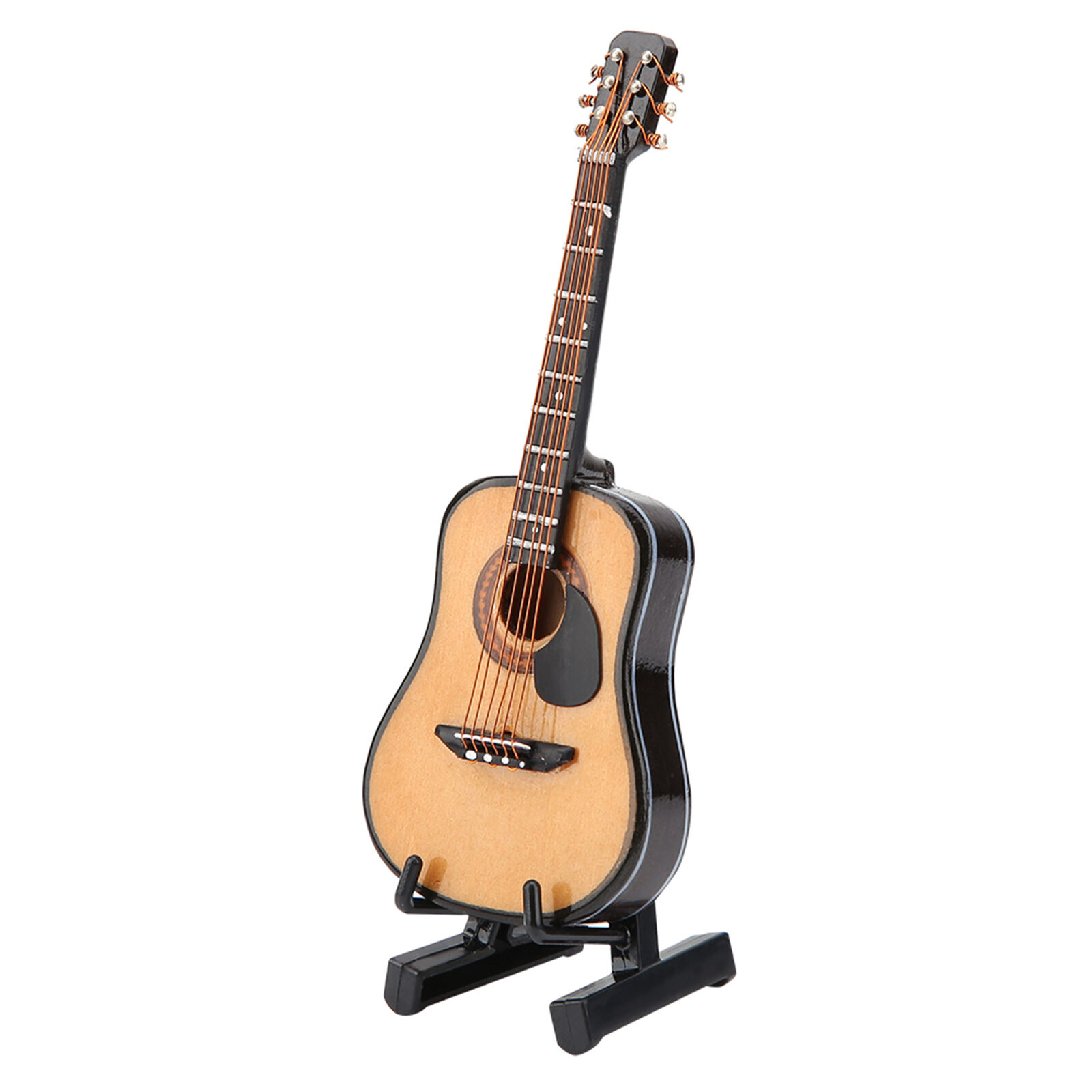 (10cm)Miniature Guitar Model Mini Wooden Guitar Instrument Model With Gift