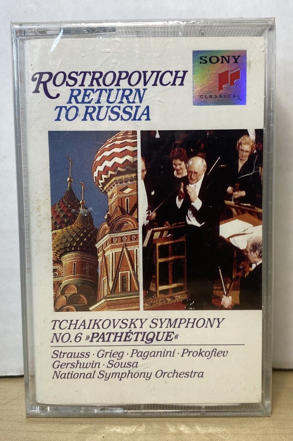 Tchaikovsky Symphony No 6 Rostropovich Return to Russia Sealed Cassette Sony NOS