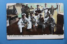 Vintage Views of U.S Army  MUSIC AND BORD  1909   Postcard USED , STAMP picture