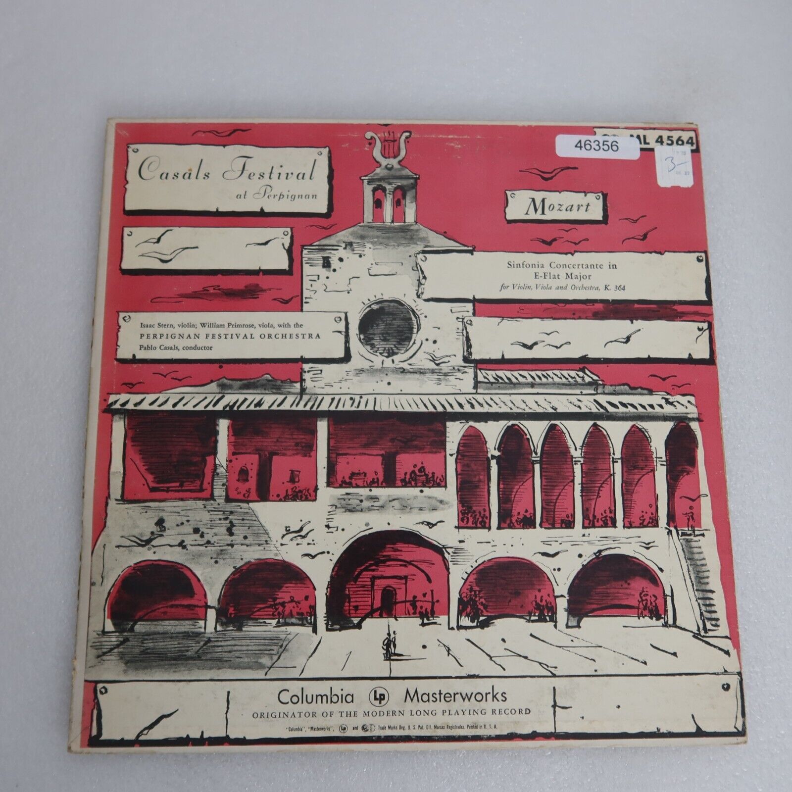 Pablo Casals Mozart Sinfonia Concertante LP Vinyl Record Album