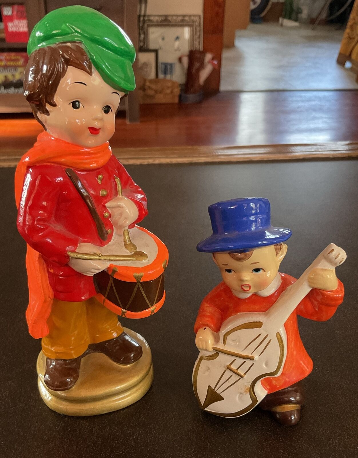 2 Vintage Porcelain Musician Figurines - Little Band Of Brothers