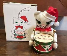 Fancy Feast 1991 Russ Berrie Cloth Cat with drum & box Christmas Ornament picture