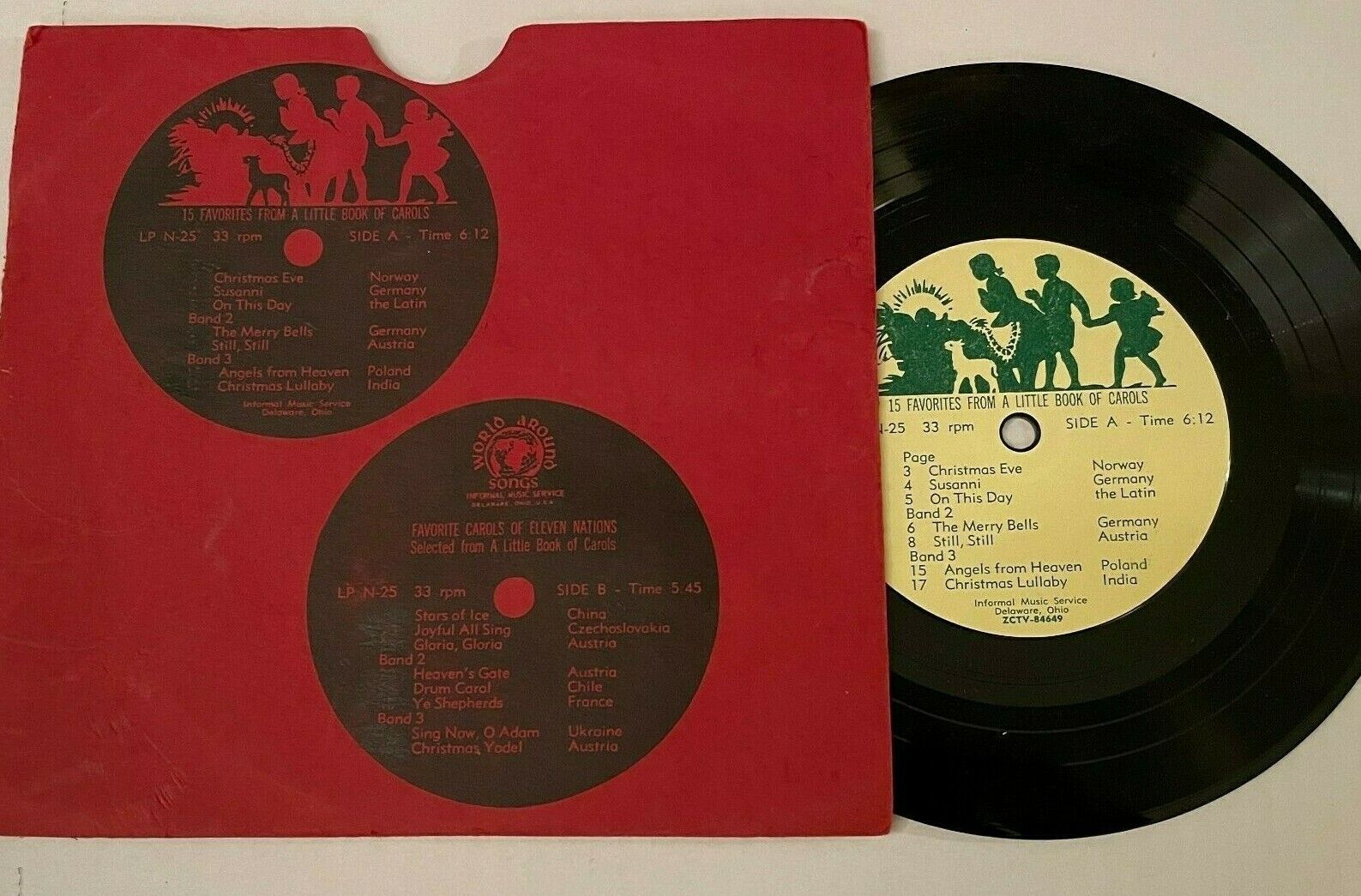 15 Favorites From A Little Book Of Carols Rare Christmas Vinyl Record Vintage 45