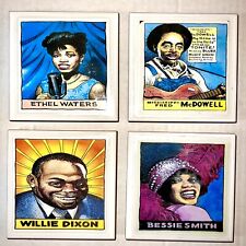 DIY 4 Handmade Ceramic & Felt Drink Coasters EARLY BLUES R&B Willie Dixon Bessie picture