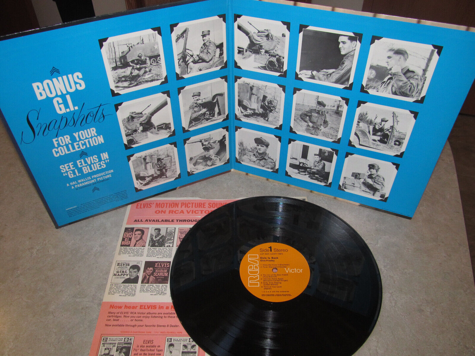ELVIS PRESLEY Vinyl Lp ELVIS IS BACK W/Inner 1968 RCA LSP-2231 Rigid Orange NM