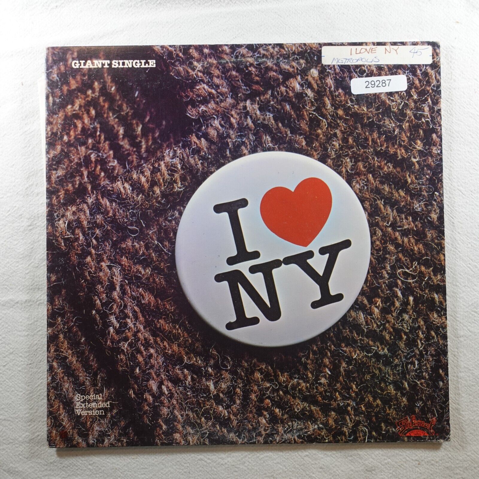 Metropolis I Love New York SINGLE Vinyl Record Album