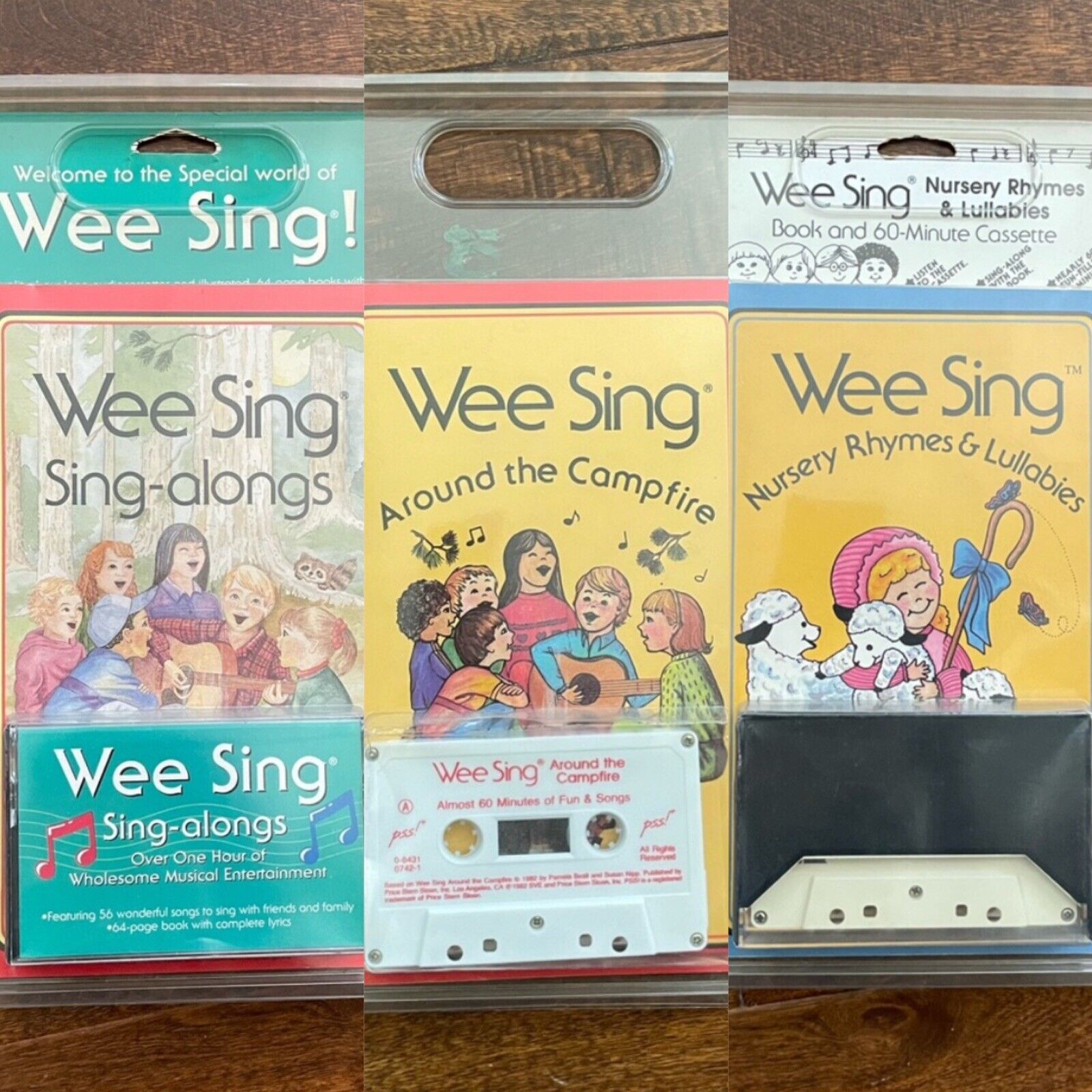 Vintage Wee Sing Cassette Tape Bundle Of Three: Sing-Alongs, Campfire, Nursery