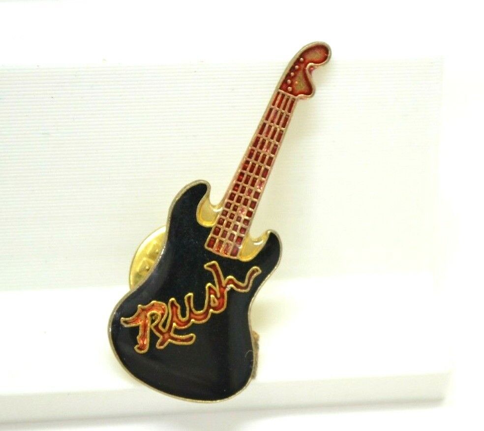Vintage Rush Pin Rock Roll Band Guitar Lapel Hat Bag Collectible