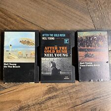 Vtg Lot of 3 NEIL YOUNG Time Fades Away / Beach / Gold Rush Cassette 1973 / 1974 picture
