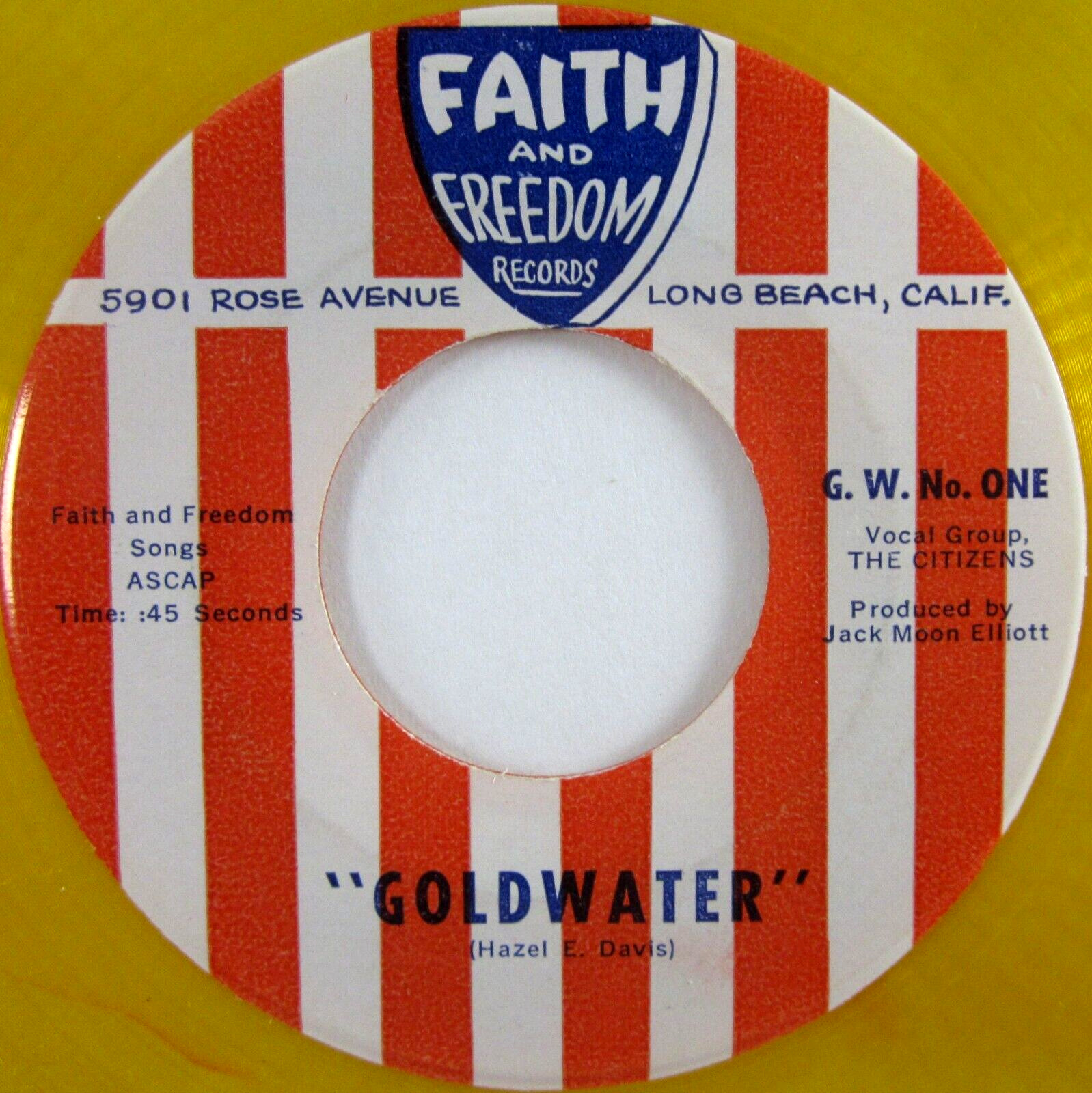 Barry Goldwater Campaign Record 45rpm Promo Hazel E. Davis by The Citizens 1964