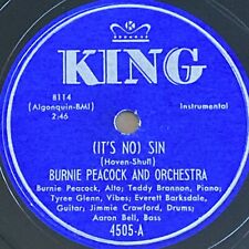 Burnie Peacock Orchestra 78 rpm KING 4505 IT'S NO SIN 1951 R&B V+ picture