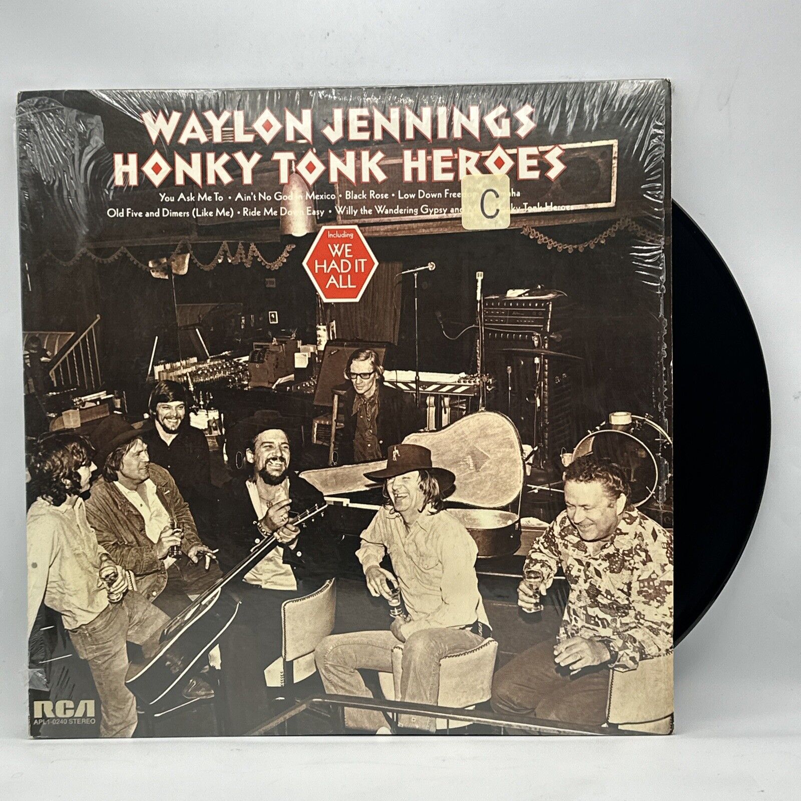 Waylon Jennings - Honky Tonk Heroes - 1975 US RCA Press (EX/NM) Ultrasonic Clean