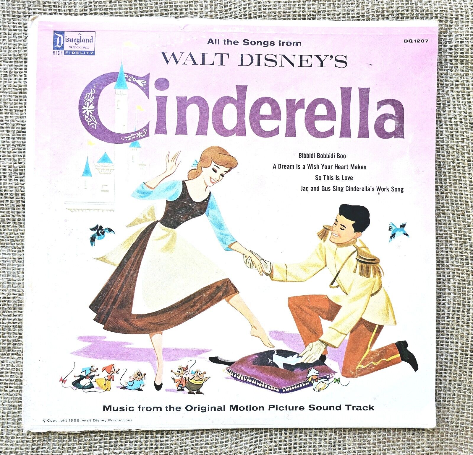 1963 Walt Disneys Cinderella Record 33 Vinyl