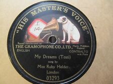 1912 THE GIRL TENOR Ruby Helder Tosti My Dreams HMV 03293 Music-Hall Vaudeville picture