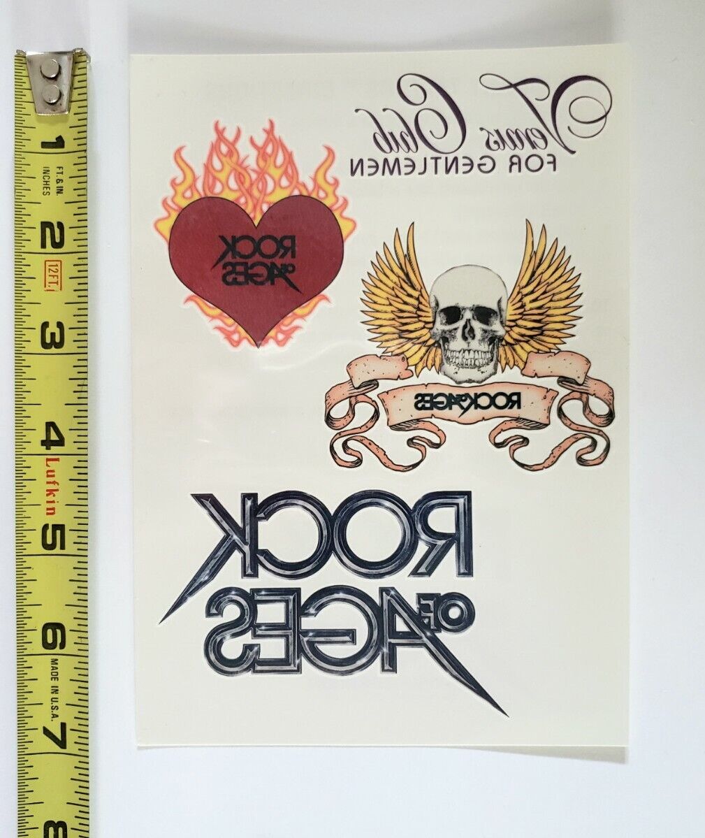 VINTAGE 2013 ROCK OF AGES MOVIE PROMO TATTOO SET TOM CRUISE MUSICAL FILM