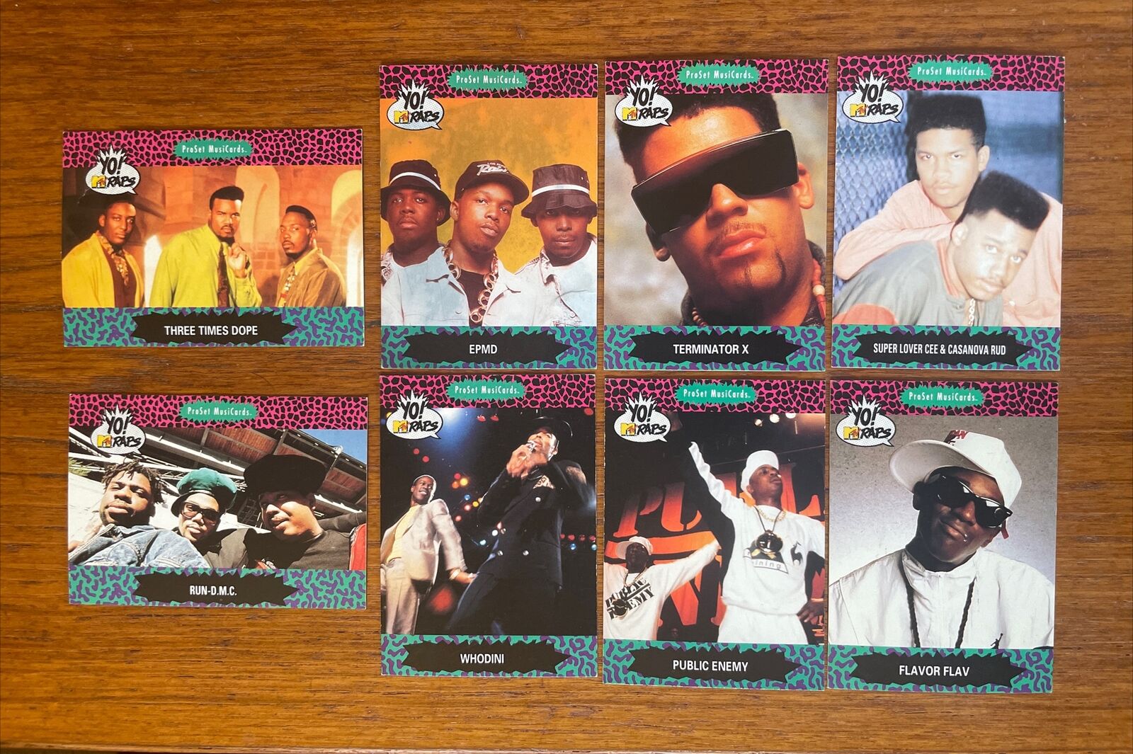 Vintage Yo MTV Raps Lot of 8 Cards | ProSet MusicCards | 1991 | No Duplicates