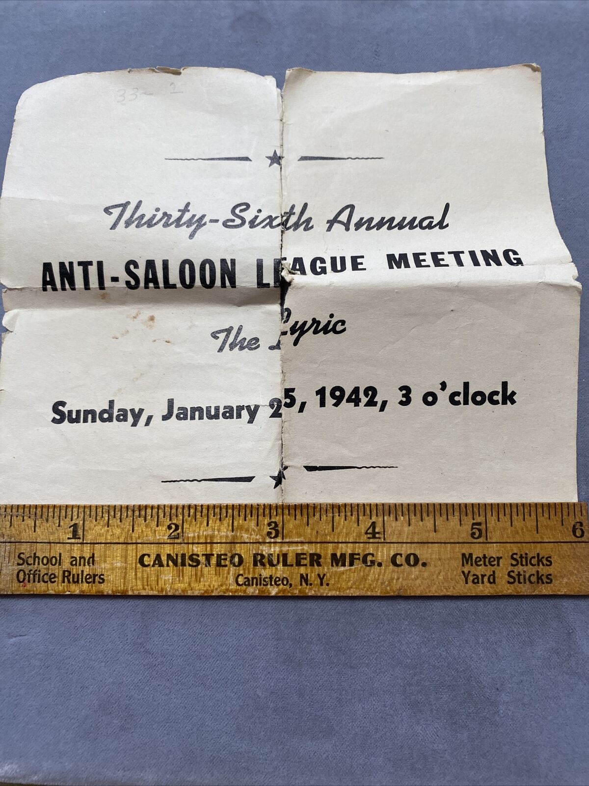 1942 Anti Saloon League Meeting The Lyric Program 