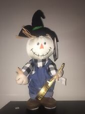 Gemmy Animated Banjo Scarecrow Dancing Halloween Plush Scarecrow Rare picture