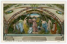 Vintage Postcard Washington DC Library of Congress Lyric Poetry HO Walker Mural picture