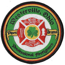 Westerville, Ohio Pipes & Drums Emerald Irish NEW Fire Patch . picture