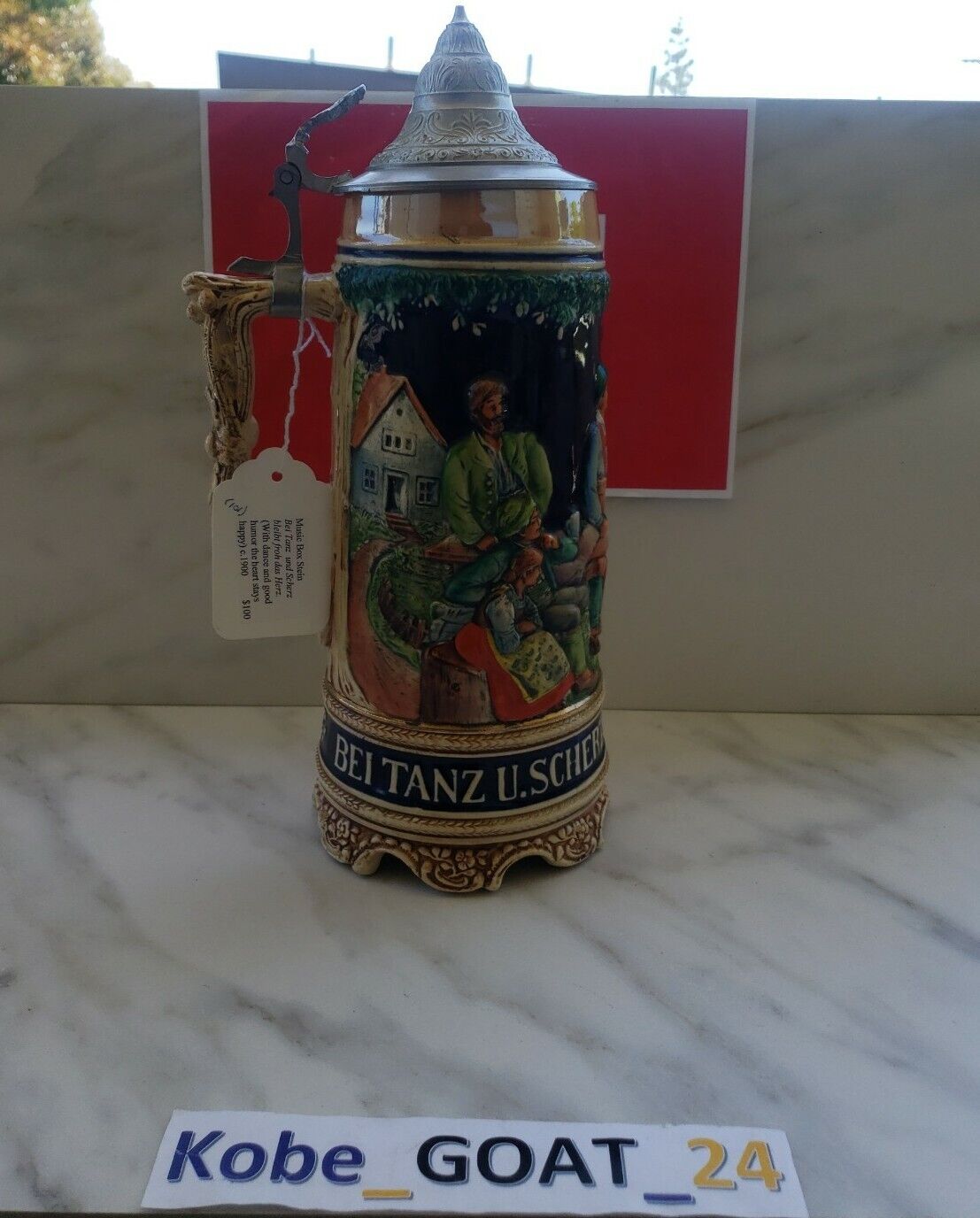 Vintage Music Box Music Box Stein Beer Mug Ceramic 3D Bei Tanz