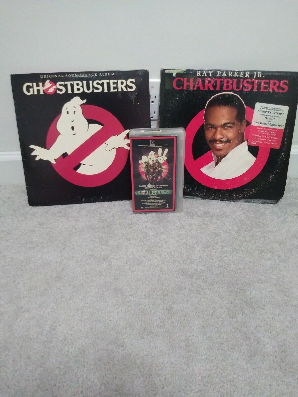 Ghostbusters Vinyl Records 1984 Ray Parker Jr. & Ghostbusters II VHS Lot