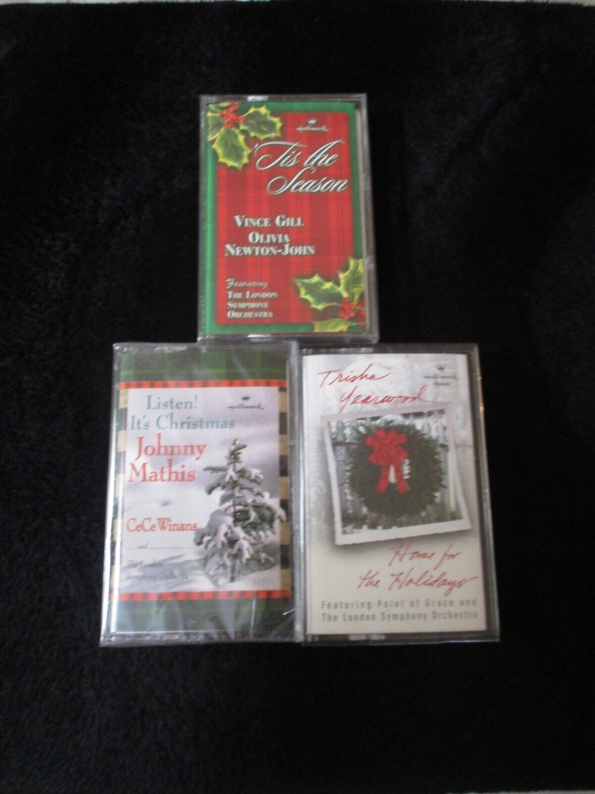 Lot of 3 Vintage Hallmark Christmas Cassette Tapes Mathis Winans Gill Yearwood