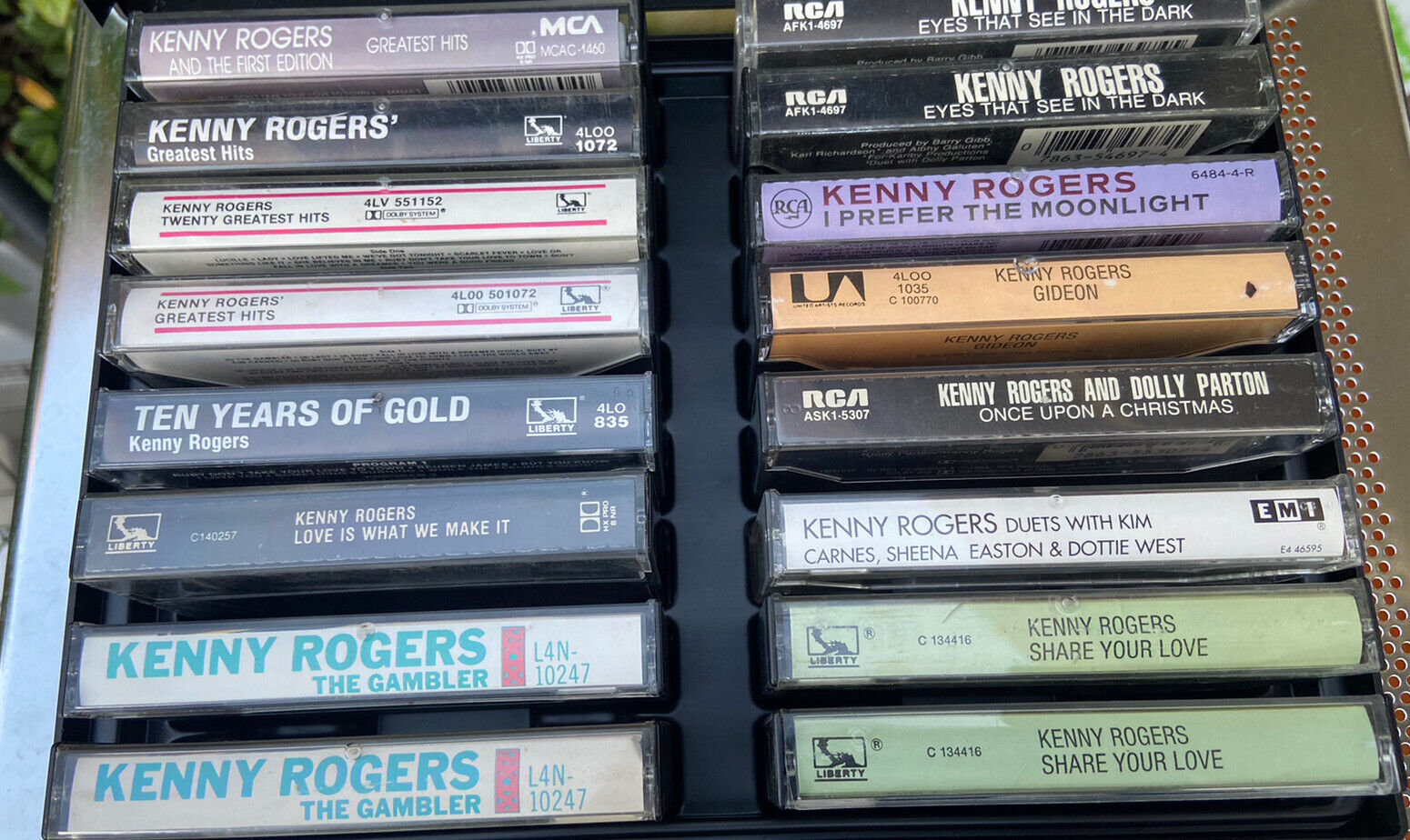 Vintage KENNY Rogers Western Music Cassette Tape Lot Of 16 Rare MINTY W/ Case