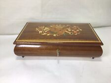 LL95 Vintage Large Swiss Musical Movement Hand Made Brown Music Box - Set of 1 picture