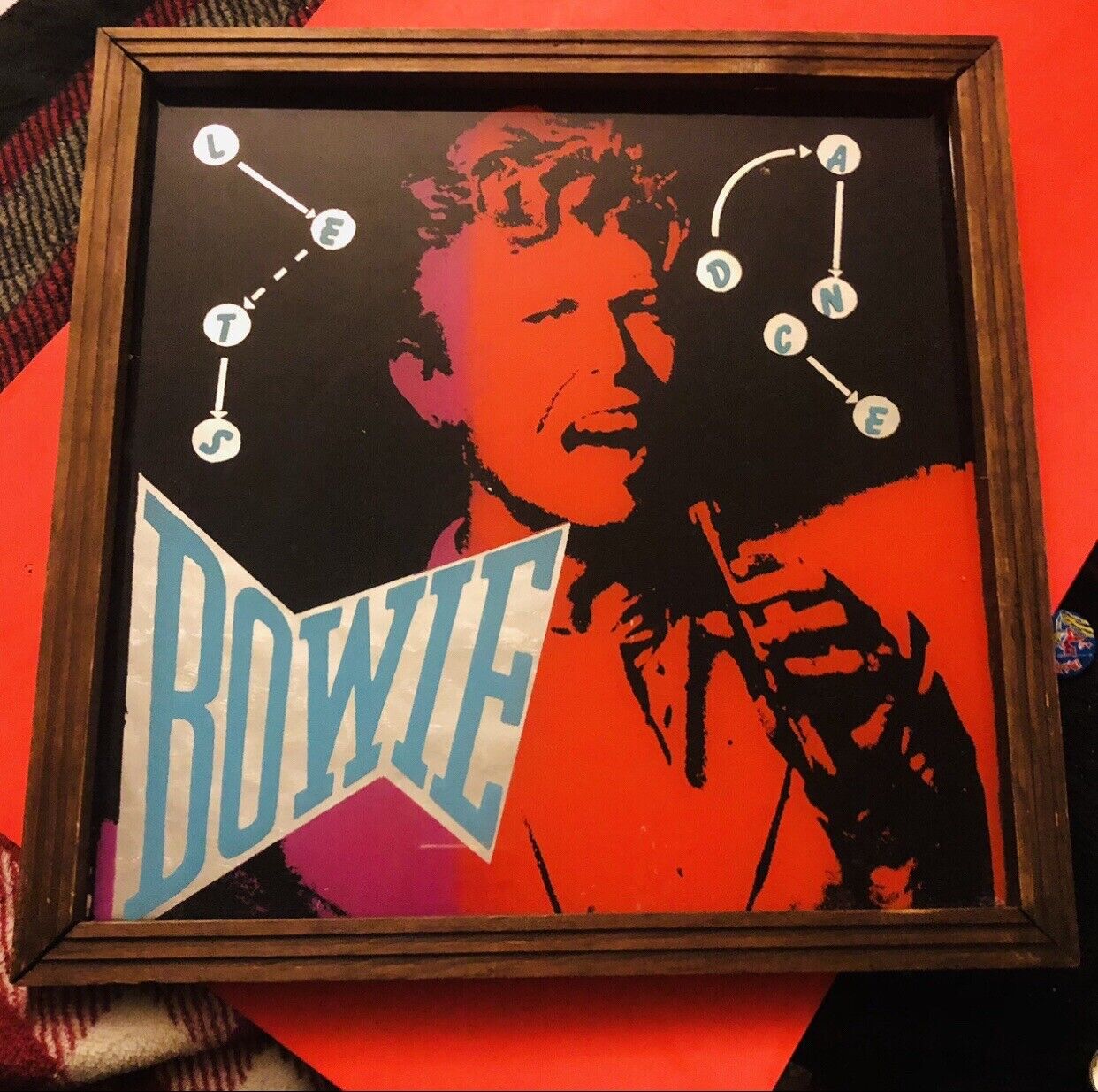 David Bowie Lets Dance Carnival Mirror Prize 13.5” Vintage 80s Original 1983