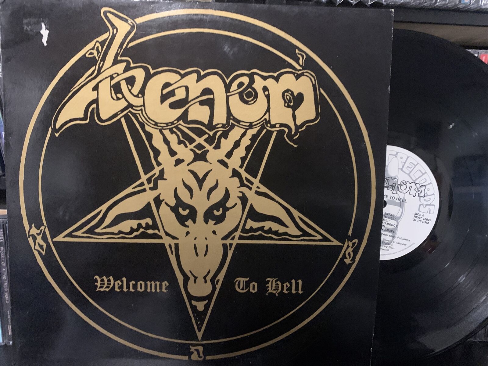 Venom – Welcome To Hell LP 1981 Neat Records – NEAT 1002 LP VG/VG+