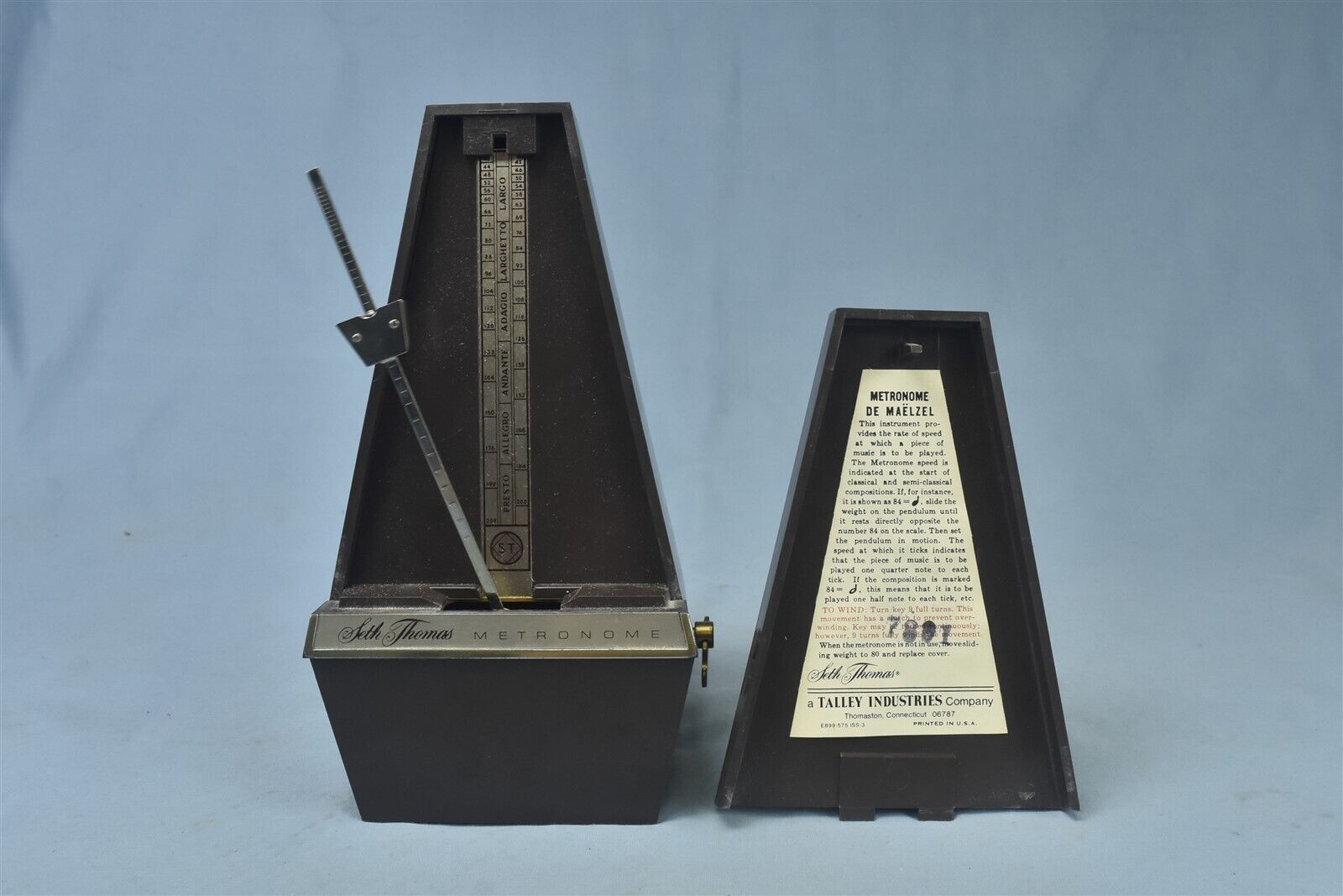 Vintage SETH THOMAS METRONOME CONDUCTOR 1104 DE MAELZEL TALLEY MODEL E500 #05443