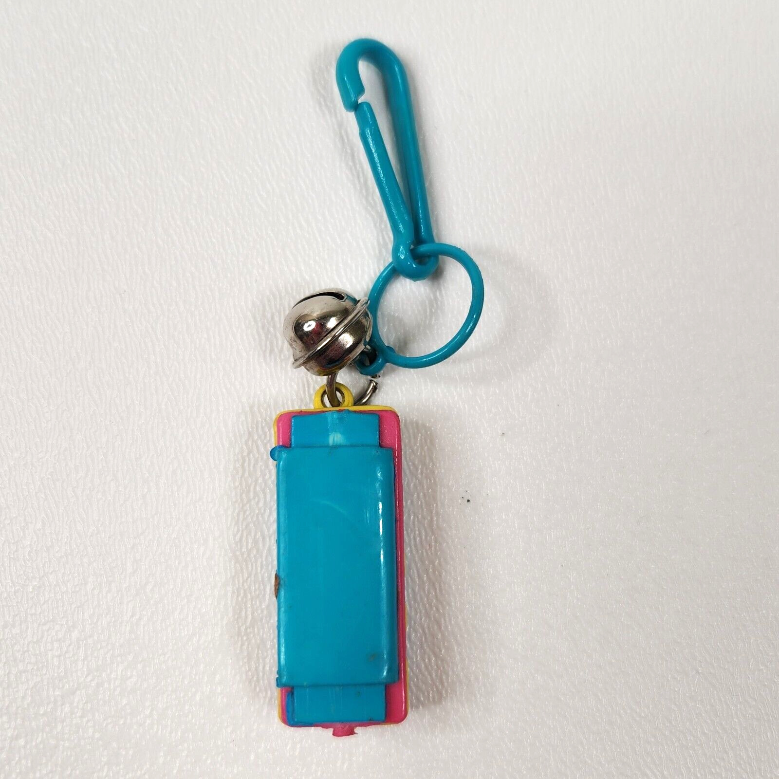 Vintage 1980s Plastic Bell Charm Harmonica For 80s Necklace