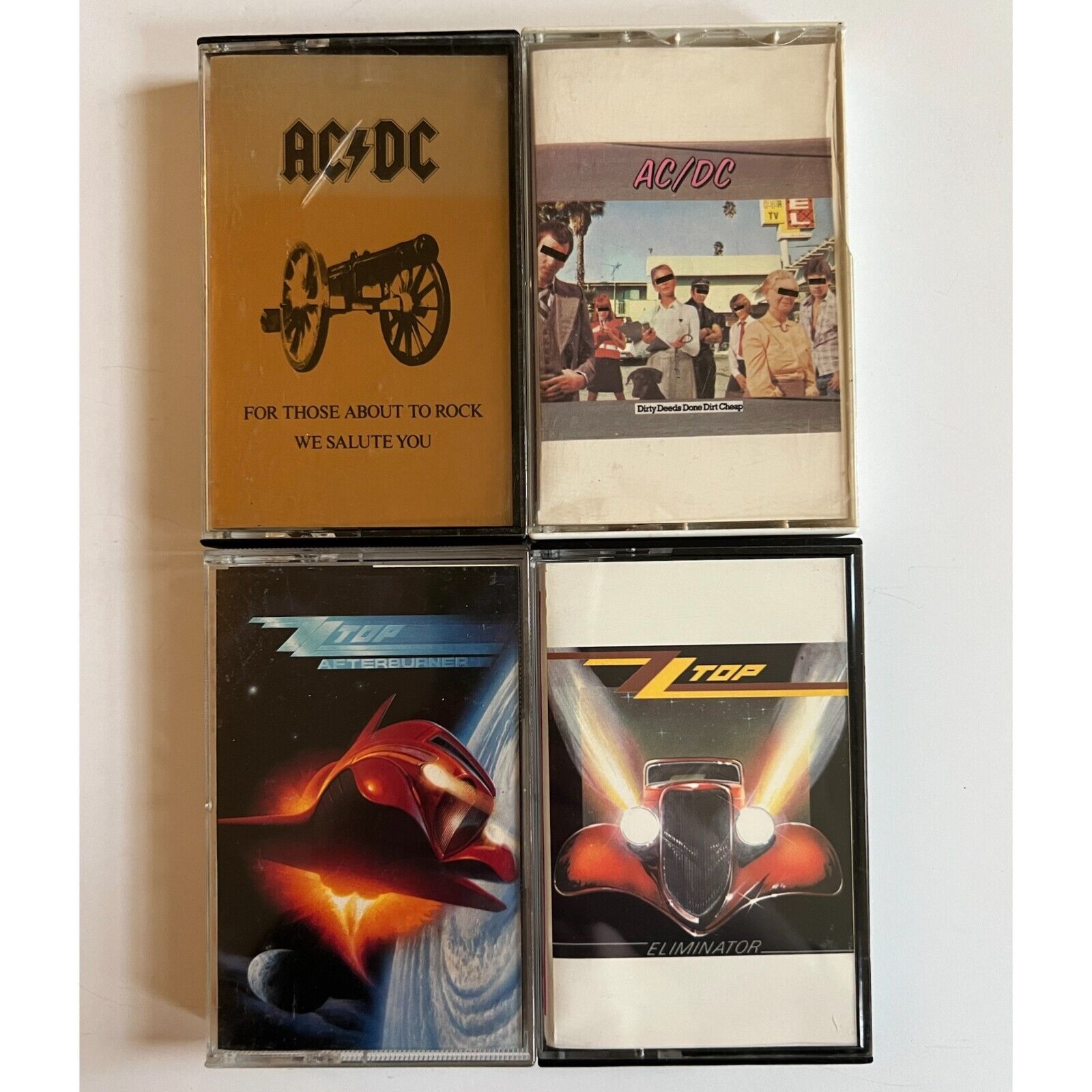 Vintage Lot of 4 Cassette Tapes Classic Rock 80’s AC/DC ZZ Top
