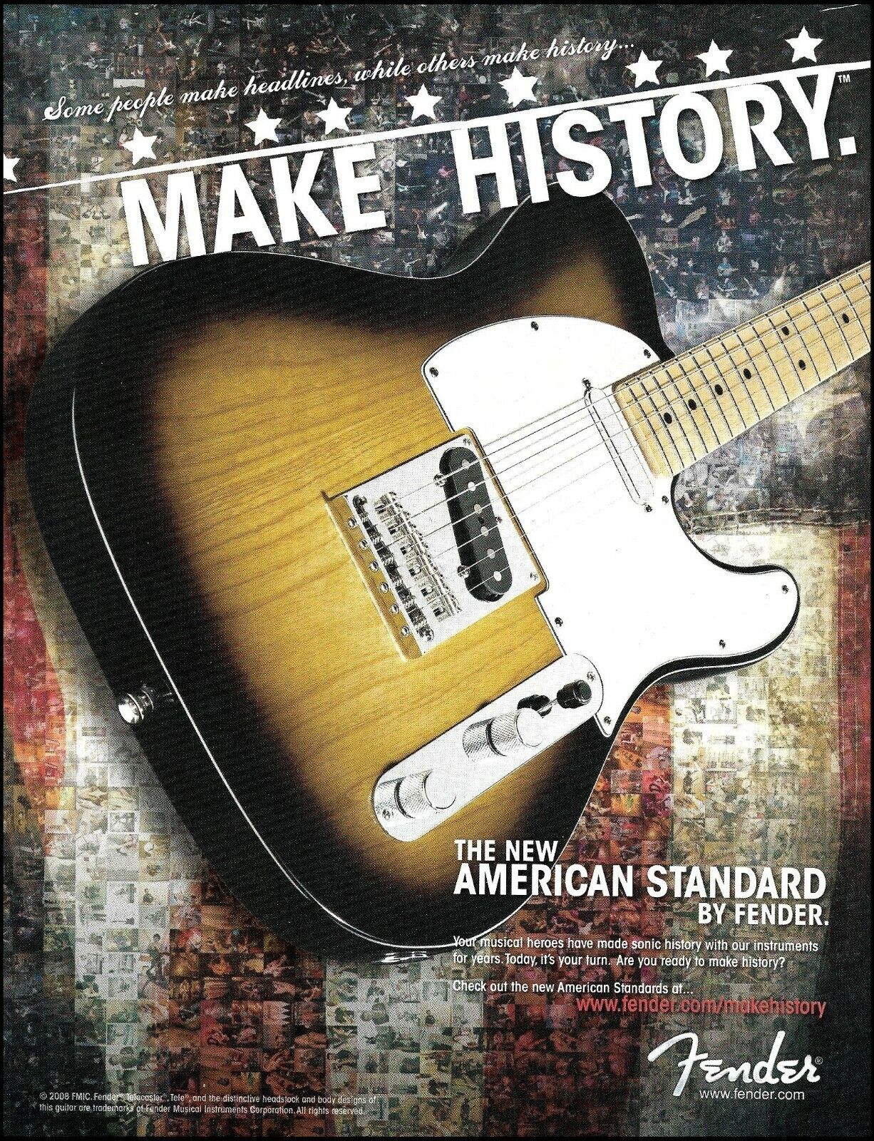 Fender American Standard Series Telecaster guitar advertisement 2008 ad print