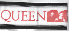 QUEEN Logo & Band Photo SCARF Red & Black on White Vintage picture