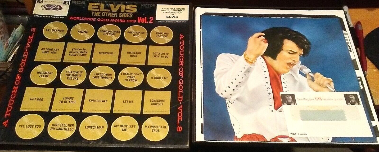 ELVIS PRESLEY LP  THE OTHER SIDES VOL.2   4 RECORDS W/ POSTER & BONUS FABRIC