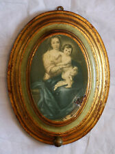 Vintage Florentine Hanging Swiss Reuge Wood Gilded Music Box Ave Maria Schubert picture