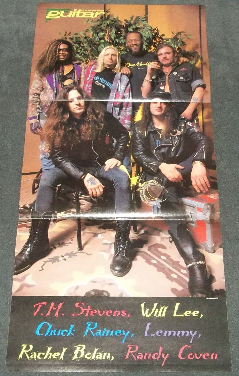 Bass Guitar Heroes Lemmy T.M. Stevens Rachel Bolan 3-page centerfold poster